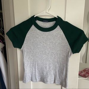 Brandy Melville green and gray top